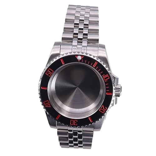 1�� 40mm ���v�P�[�X 20mm 5�����N�u���X���b�g ���b�h�x�[���N���X�^�� Nh35 Nh36/34 Eta2824 Miyota 8215 ���[�u�����g 28.5mm(Solid cover 2,NH34 35 36 38)