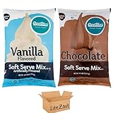 Lactose Free Soft Serve Mix Variety Bundle, Chocolate and Vanilla, 6 lb Bags, (2 Pack), Litezout