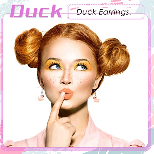 Yinkin 6 Pairs Rubber Duck Earrings Cute Ducky Earrings for Women Jewelry Gift Resin Dangle Drop4