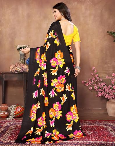 Image of Yashika Women's Tussar Silk Printed Ready To Wear one Minute Saree With Unstitched Blouse | 1 Minute saree | Ready To Wear sari | saree for women