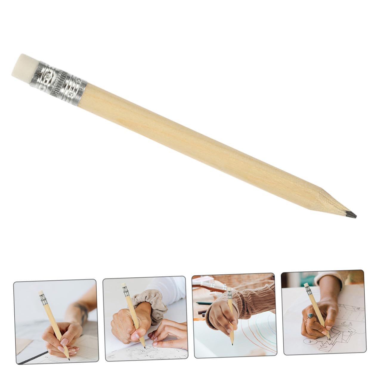 Crayons De Golf Courts Avec Gomme Intégrée 10 Cm, Bois Naturel Rond, Lot De 200 Pièces, Mini Crayons Compacts Pour Score De Golf Et Activités En Plein Air
