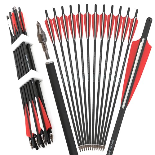 Con un diametro interno di 7,6 mm e un diametro esterno di 8,8 mm, completo di frecce da 125 grani, perfetto per i principianti, arcieri e dilettanti e appassionati di caccia o di pratica.