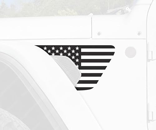 Miniatura 2 de Skull Daddy Graphics Banderas de ventilación estándar compatibles con Jeep Wrangler Gladiator Rubicon Mojave 392 JL JT 2018-2024 (negro mate)