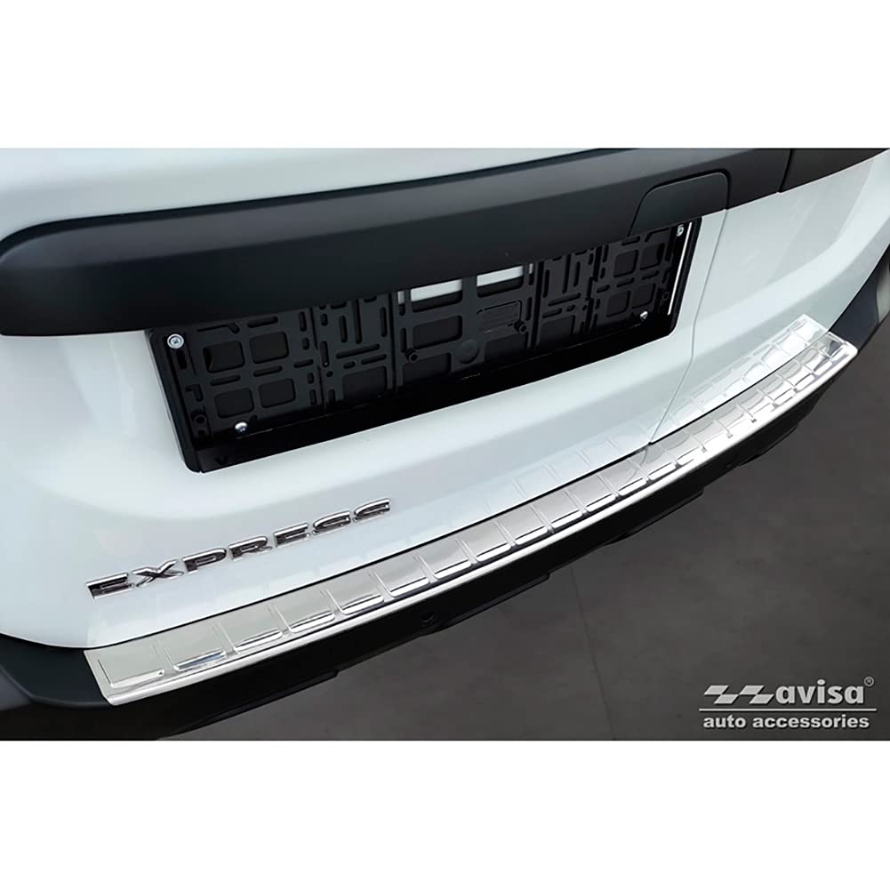 Avisa Protector del Parachoques Trasero Inoxidable Compatible con Renault Express Furgon 2021- 'Ribs'