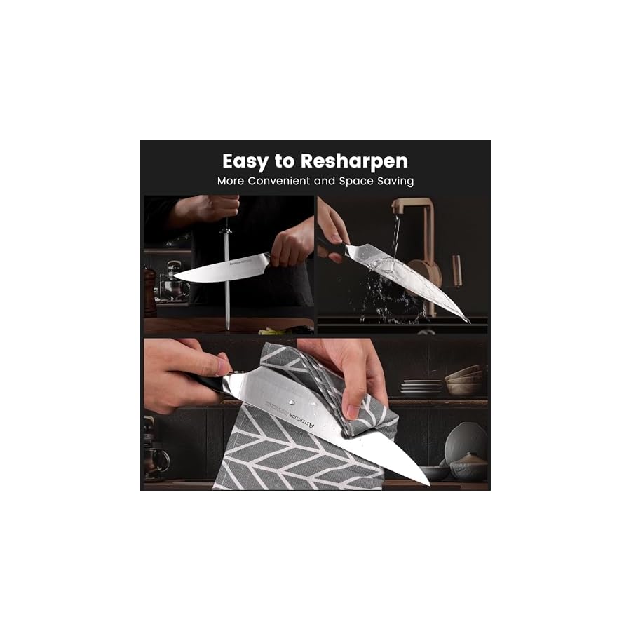 Astercook-Kitchen-Knife-Set-15-Piece-Knife-Block-Sets-with-German-14116-Steel-Sharper-and-Rust-Proof-Full-Tang-Knives-Set-with-Ergonomic-Nylon-Handle-Dishwasher-Safe-Black Astercook Kitchen Knife Set, 15 Piece Knife Block Sets with German 1.4116 Steel Sharper and Rust Proof, Full Tang Knives Set with Ergonomic Nylon Handle, Dishwasher Safe Black