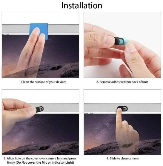 Nilox - Privacy Webcam Cover - Sliding PC Camera Cover - Ultra Slim Design - Suitable for Notebook, Tablet and TV - Pack of 3 Pieces - White