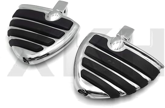 SMT- Chrome Wing Mini Floorboards w/Adapters Compatible With Sukuzi Marauder 1600 Yamaga Virago 250 [B07NVVZ4P3]