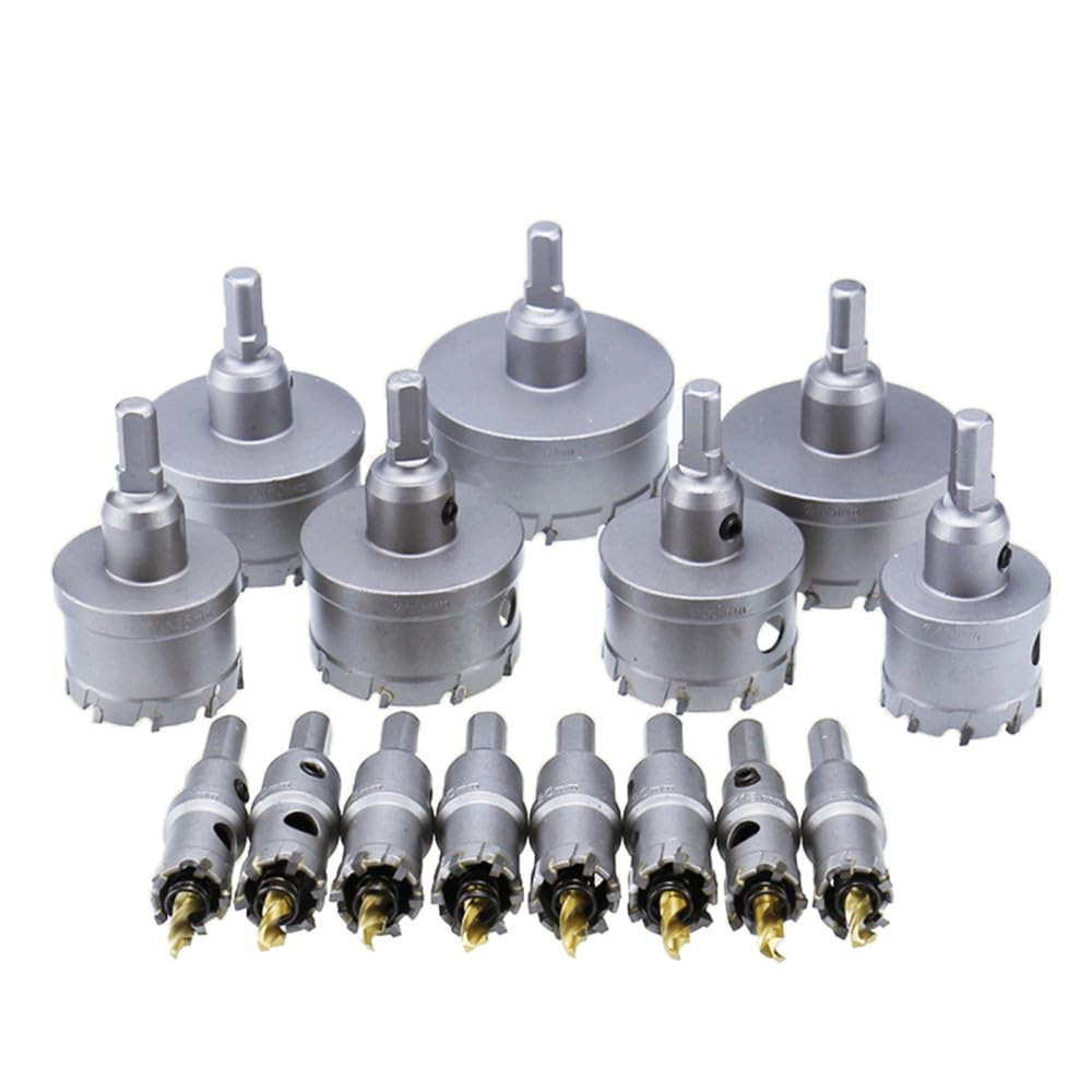 Brocas TCT de 12-200 mm para herramienta de corte de metal de carburo de acero Sierra de orificio central Punta de carburo Perforación de placas de acero gruesas, 92 mm