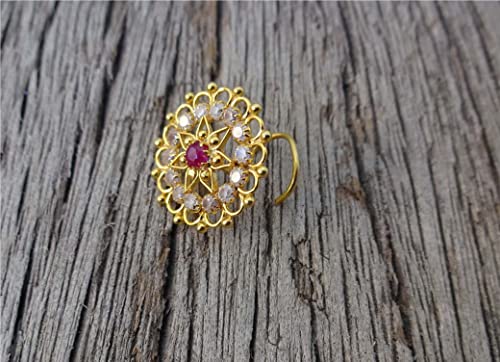 Indian Nose Jewelry Big Nose Hoop Solid Diamond Nose Stud Indian Nose Ring Indian Nose Stud Gold Nose Stud Gold Nose Piercing Halloween Sale Sterling Silver Nose Piercing, White #TOP2