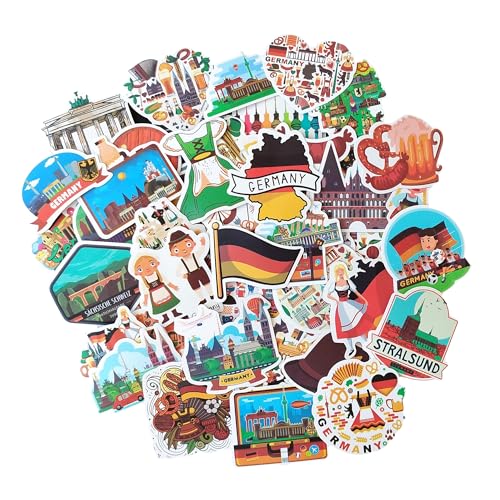 Allemagne autocollant scrapbooking material gommettes autocollantes Germany travel stickers scrapbooking aesthetic vintage voyage ordinateur stickers