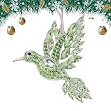 Adorno de Navidad de colibrí – Abalorio brillante de aleación de zinc | Adorno de árbol apilable de colibrí de invierno | Decoración colgante de colibrí para uso festivo en el hogar