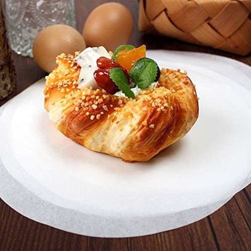 Miniatura 6 de Ergonflow 100 hojas redondas de papel pergamino de 6 y 8 pulgadas de diámetro, círculos antiadherentes para hornear galletas, precortadas para