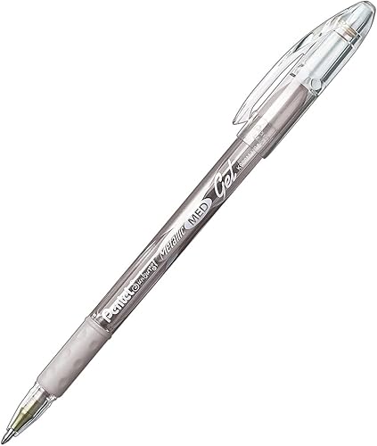Miniatura 1 de Pentel Sunburst - Bolígrafo de gel metálico, punta de 0.031 in, tinta plateada y transparente, caja de 12 unidades (K908-Z)