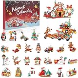 Adventskalender 2025, 24-Tage Bausteine Weihnachts-Countdown-Kalender...
