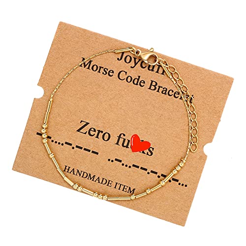 Image of JoycuFF Inspirational Morse Code Bracelets for Women Silver Beads Jewelry Encouragement Mantra Gifts for Her