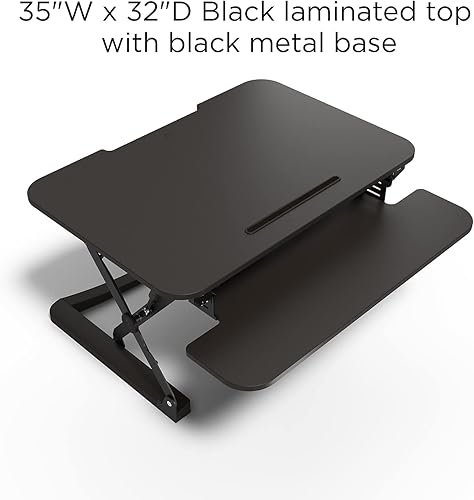 Miniatura 5 de Union & Scale Staples Flexfit - Elevador de escritorio ajustable de 35 pulgadas, negro, paquete de 2 (UN50710-CCVS)