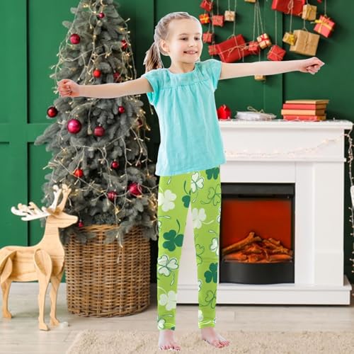 Girls' Leggings St Patricks Day Symbol Luck Clover Ankle Length Printed Leggings Comfort Pants for Kids 4-10 Years3