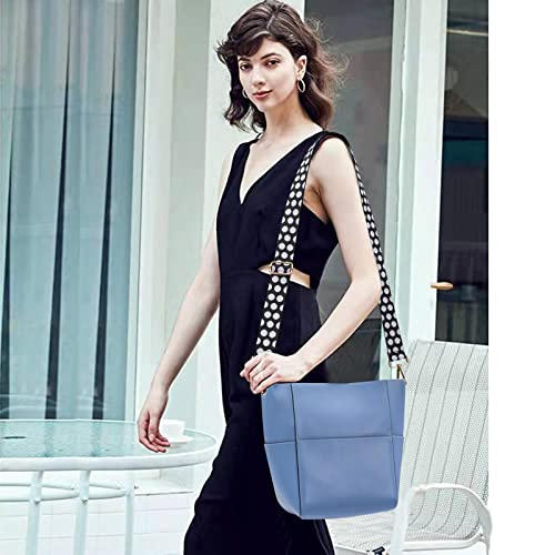 Image of Purse Strap Wide Shoulder Straps, Adjustable Crossbody Bag Strap, Replacement Straps for Women Handbag Canvas (Dot white)