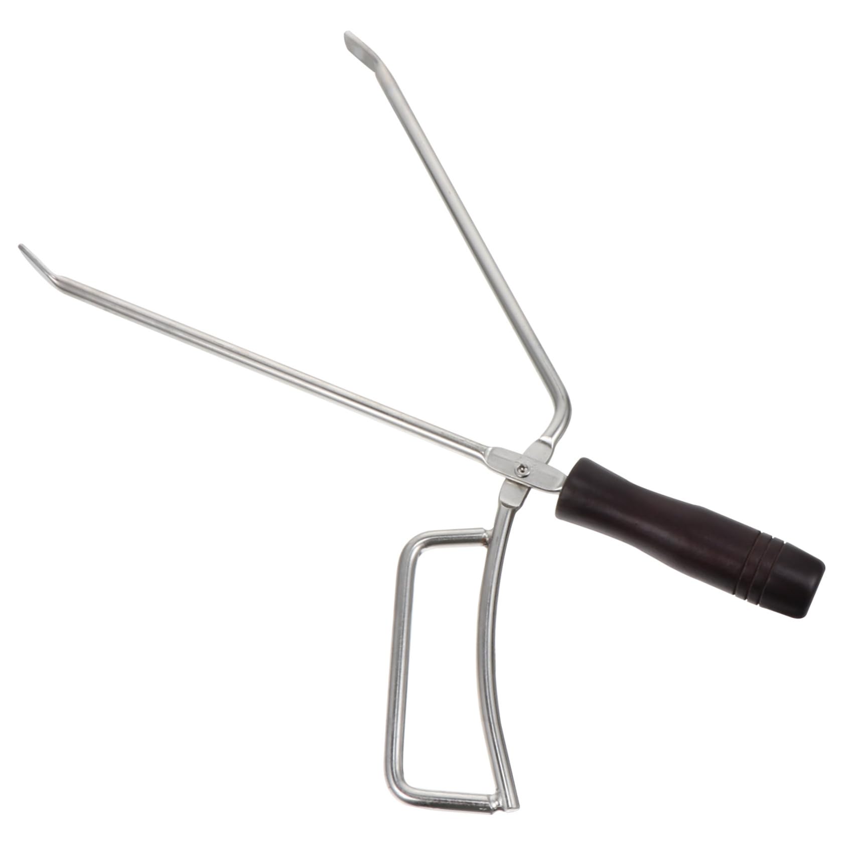 Pinza per Barbecue Carbone Lunga in Acciaio Inossidabile Manico in Legno | Festa Estiva, Outdoor Barbecue, Design Ergonomico e Resistenza alle Macchie