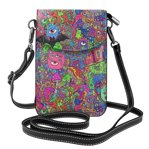 Minimalist Leather Crossbody Phone Purse, Flip Top Multi-Functional Wallet for Cards & Outdoor Activities