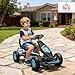 Aosom Kids Pedal Go Kart Ride-on Toy with Ergonomic Comfort, Pedal Car with Tough, Wear-Resistant Tread, Go Cart Kids Car for Boys & Girls with Suspension System, Safety Hand Brake, Ages 5-12, Blue