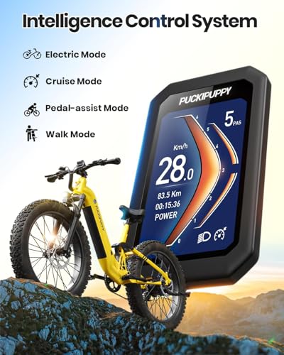 Image of PUCKIPUPPY Electric Bike for Adults 960W, 48V 20AH Battery Adult Electric Bicycles, 26 inch Fat Tire Full Suspension Step-Thru Ebike, 28MPH Mountain Ebike, 7 Speed, 80Miles Range-Boxer ST