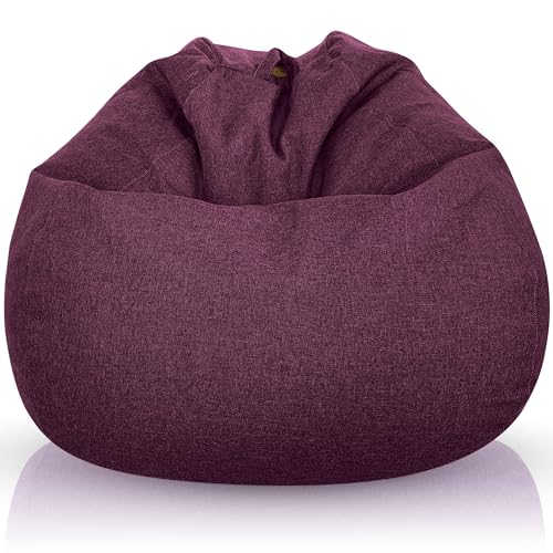 Aiire Sofa Puff Salon Moderno   [90x65] Sillon Puf Gigante XXL con Relleno Incluido para Habitacion Juvenil o Adolescente   Bean Bag Chair Gamer   Puffs Infantiles de Diseño Morado