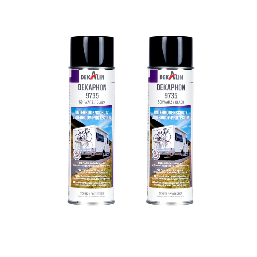 2x Dekaphon 9735 Unterbodenschutz Schwarz für Speerholz & Fußbodenplatten 500 ml ideal für Caravan und Wohnmobil