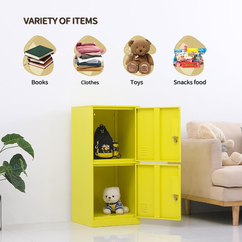 Miniatura 5 de Casillero de almacenamiento vertical de metal de 2 puertas para dormitorio de niños, habitación de los niños, escuela, oficina, hogar, gabinete de