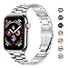 MioHHR Solid Stainless Steel Bands Compatible with Apple Watch 38mm 40mm 41mm, Metal Strap with Soft TPU Case for iWatch Bands Series 9 8 7 6 5 4 3 2 1 SE SE2 SE3 Women and Men, Silver