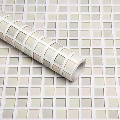 Hode Khaki Mosaic Self-Adhesive Wallpaper Cover
