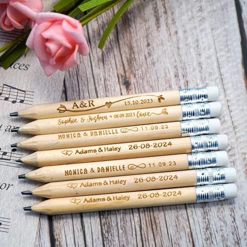 Crayons en bois personnalisés gravés pour enfants en lot de 100