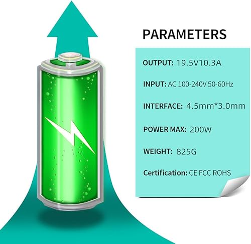 Miniatura 2 de Cargador 200wFit para HP Omen Pavilion 15 16 17 Gaming Laptop HP ZBook 17 G3 G4 G5 Series ZBook Fury Create Studio 15 17 G3 G4 G5 G6 G7 G8