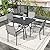 Anumutig 5-Piece Outdoor Dining Set, 35‘’Square Table with 4 Stackable Patio Chairs, All Weather Frame Furniture Set - Gray