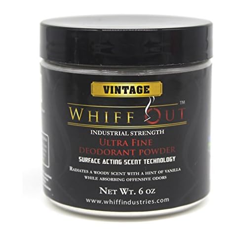 Whiff Out Vintage - 6 0z. Deodorant Powder & Ashtray Deodorizer Eliminates Ashtray and Smoking Receptacle Odors Caused by Cigarettes & Cigars | Vintage Scent Cover