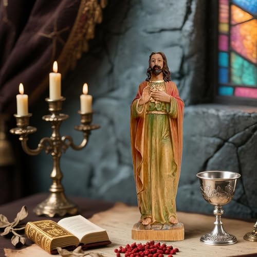 Estatua de Madera Maciza Pintada a Mano de Jesús miniatura 3