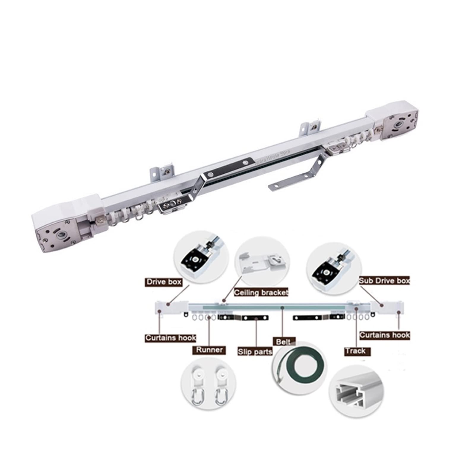 KEDIAS KEDIAS Customizable Super Quiet Curtains Track Compatible For Aqara Zigbee Wifi Motor,Electric Curtain Rails For Curtain Motor Smart Hom (Color : 3.6m or less, Size : For Aqara motor)