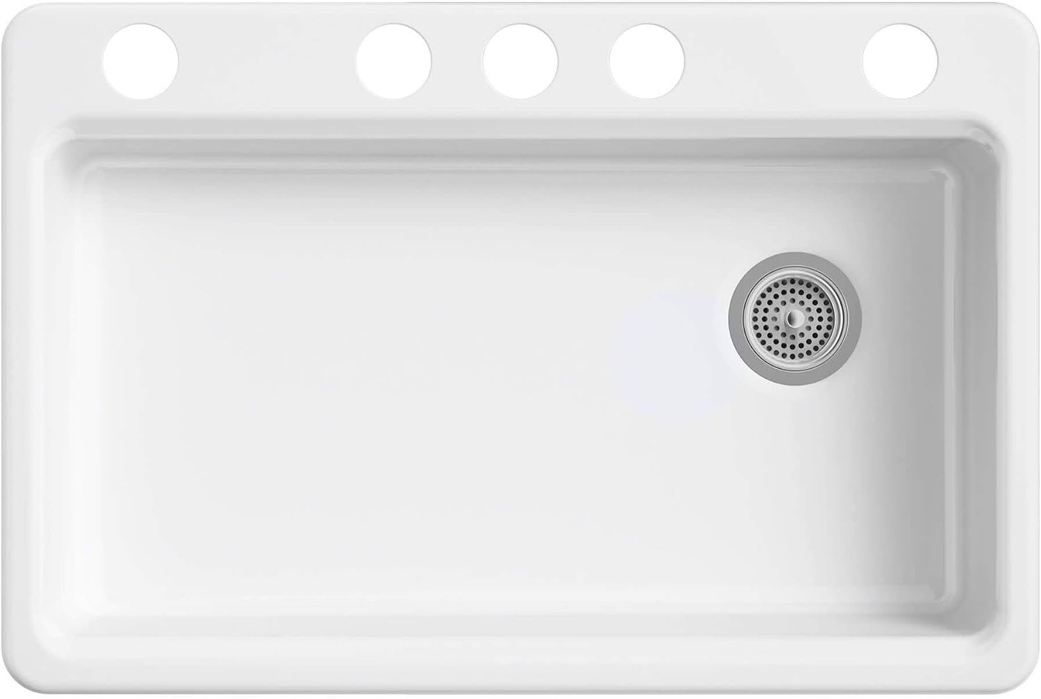 Kohler K-8689-5U-95 Riverby Kitchen Sink, 33" x 22" x 5-7/8", Ice Grey