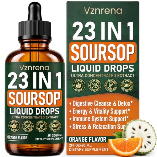 Soursop Bitters Liquid Drops – 23 in 1 Formula with Graviola, Black Seed, Sea Moss, Moringa...