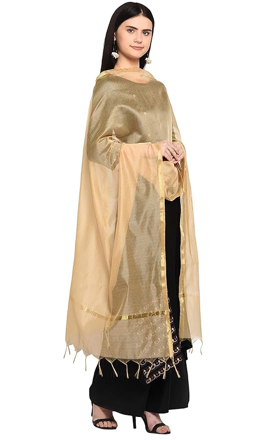 !pts! Banarasi Poly Silk Plain Women's Dupatta4