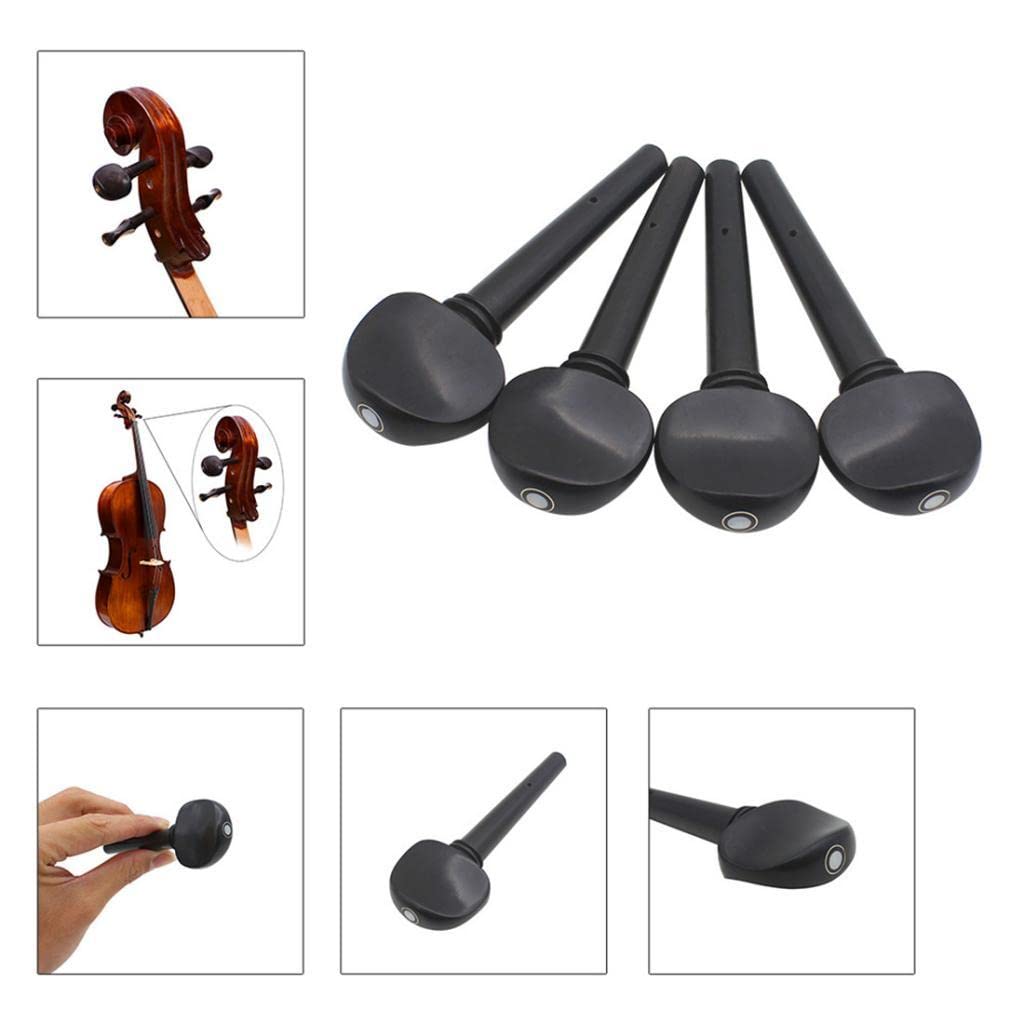 4 Pièces ébène 3/4 4/4 Taille Têtes de Machine pour Violoncelle Chevilles de Remplacement pour Violoncelle