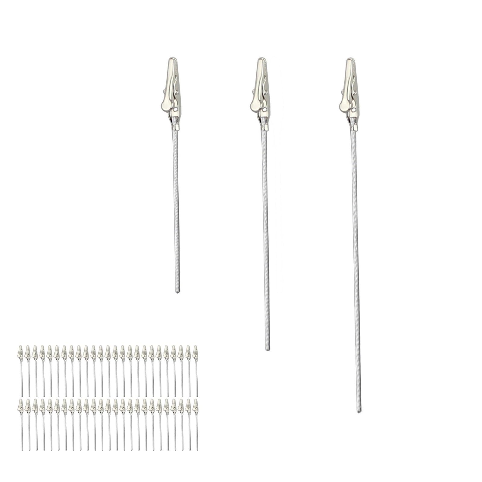 Lujauey Memo Clip Holder 100Pcs DIY Craft Metal Wire Memo Photo Clip Holders,Clay&Cake Clamp Accessories Wedding Place Party for Wedding Party Office Memo(4 inch)