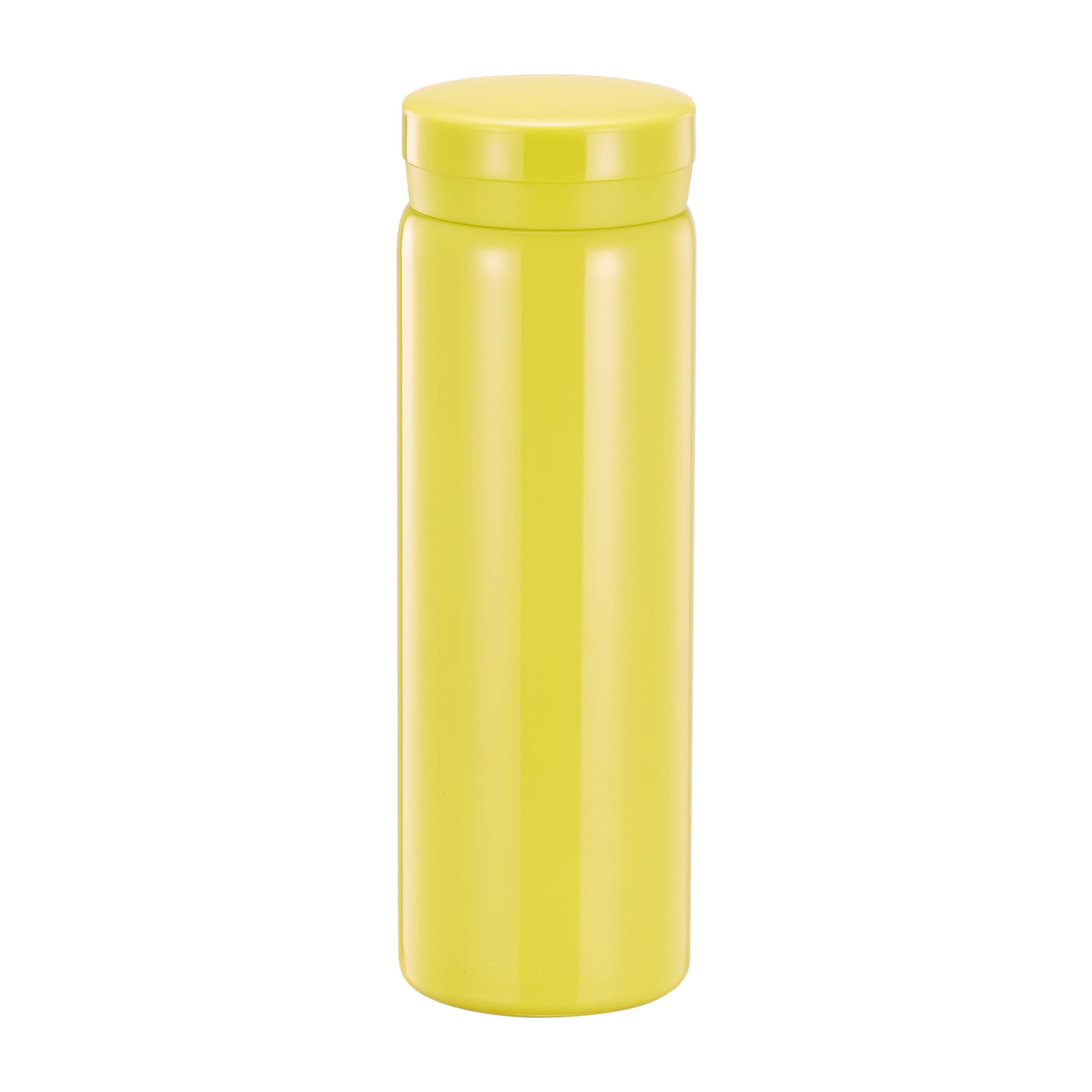 Small Flask, Cute Water Bottle, Vacuum Insulated Flask for Hot & Cold Drink, Keep 12H Hot & 6H Cold (Yellow, 280ml)