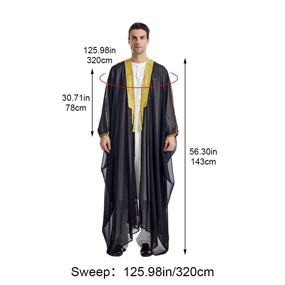 Abbigliamento musulmano uomo abbigliamento casual sciolto musulmano Medio Oriente arabo Jubba Thobe Robe Islamico Dubai Malese Robe Manica Lunga Cerniera Camicia, marrone, XXL