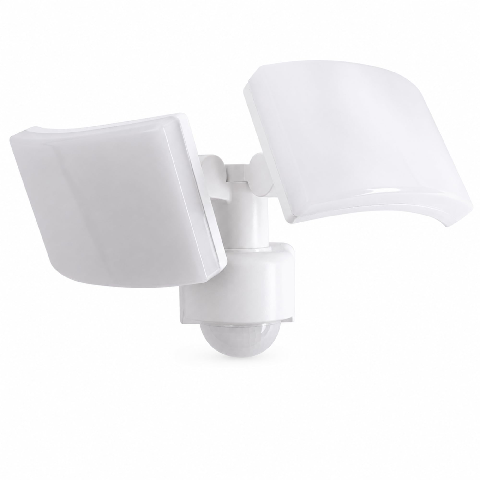 Maxkomfort LED Außenwandleuchte mit Bewegungsmelder Fluter Weiß Schwenkbar | 40W Neutralweiß 4000K IP65 3200lm | Eckmontage | Steuerung bis 500W | SUN3200