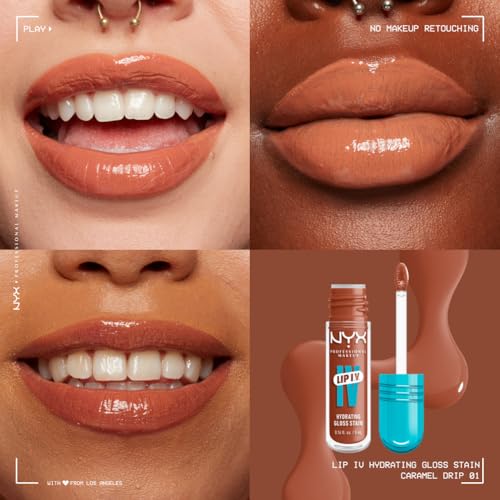 NYX Professional Makeup Lip Gloss and Lip Stain, Lip IV Hydrating Gloss Stain, Up to 12 Hour Hydration, High Pigment - Image 2