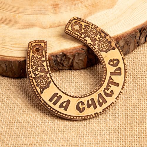 AEVVV Decoración decorativa de corteza de abedul, herradura, para colgar en la pared, decoración de la suerte, hecha a mano, recuerdo de abedul natural, adorno de pared rústico, símbolo eslavo