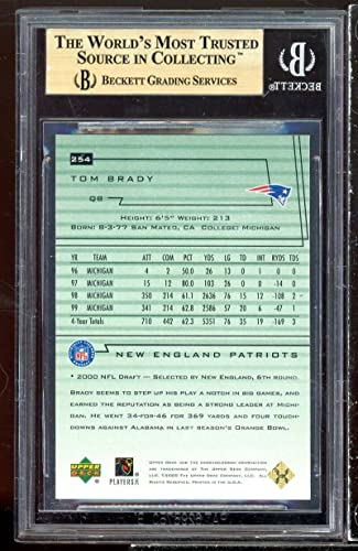 Tom Brady Rookie Card 2000 Upper Deck Encore #254 Bgs 9.5 (9.5 9.5 9 9.5) #TOP1