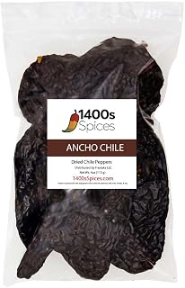 4oz Ancho Chiles Dried, Chile Ancho Poblano Seco by 1400s Spices