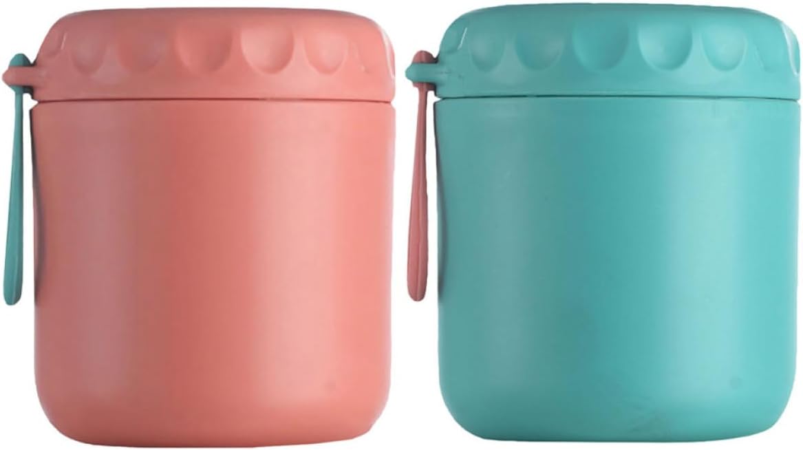 2pcs Stainless Steel Soup Cup Lid Insulated Leakproof Multi-use Food Container Drink Cup Thermal Insulation for Breakfast Lunch